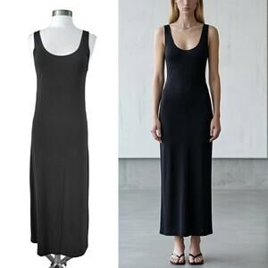 Vintage DKNY Black Jersey Tank Maxi Dress Medium - Ultimate 90s Minimalist Icon